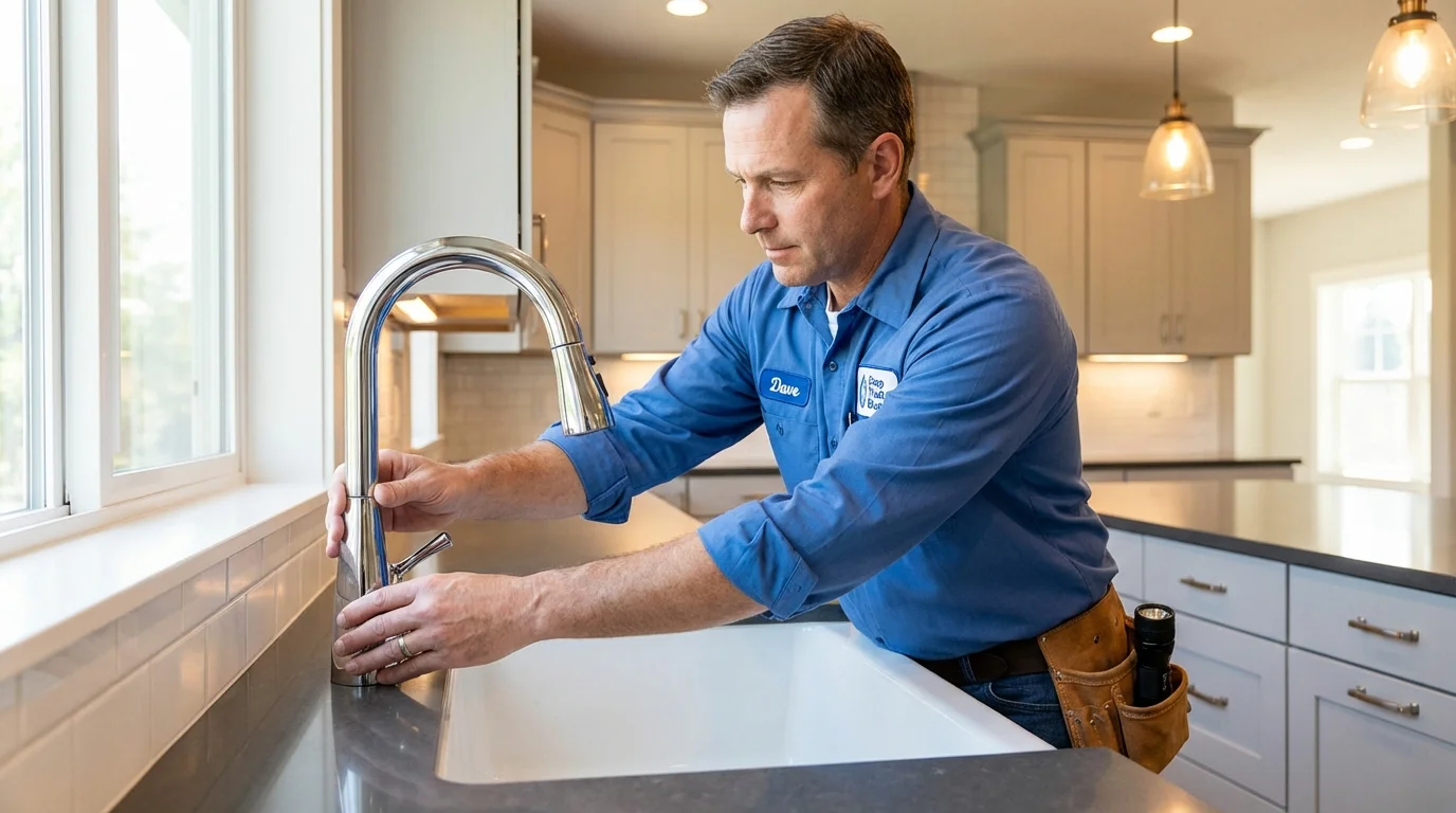Kitchen faucet installation by Johns Plumbing LLC in Chauvin