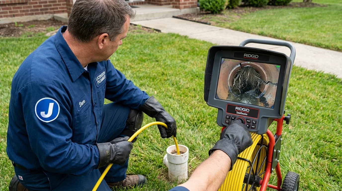 Sewer camera inspection being performed by Johns Plumbing LLC in Chauvin